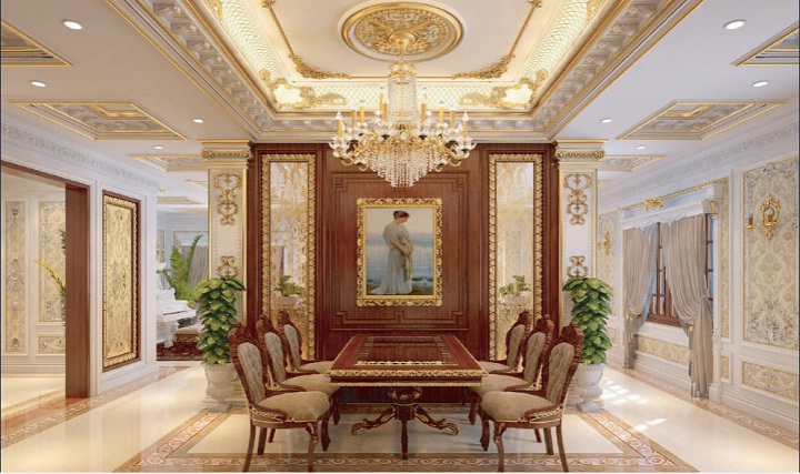 thi công phào chỉ nhựa pu biệt thự cổ điển